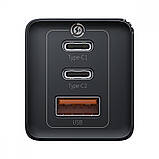 Швидкий зарядний пристрій Baseus GaN2 Pro Quick Charger 2 Type-C+USB-A Black 65 W (з кабелем 100 W), фото 2
