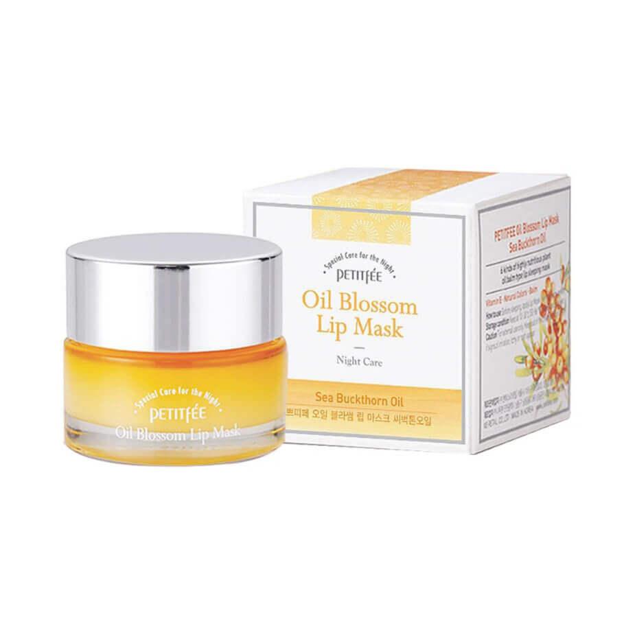 Нічна маска для губ з маслом камелії і вітаміном Е Petitfee Oil blossom lip mask