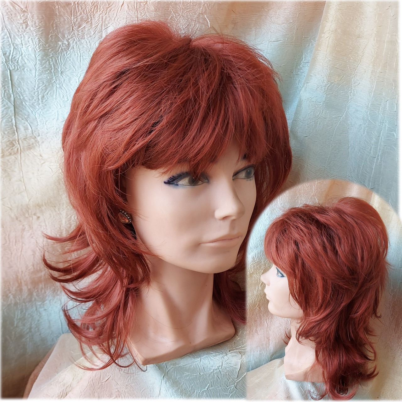 Перука каскад подовжений з канекалона яскраво-рудий Е-3460 -R35, фото 1