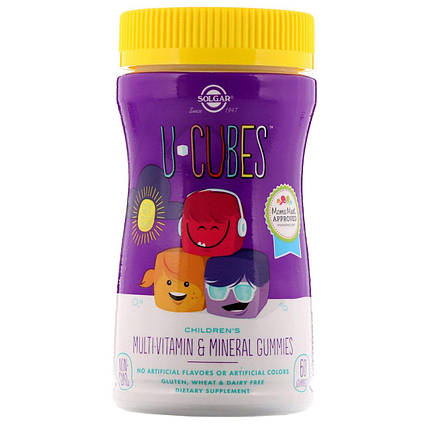 Дитячі мультивітаміни Solgar U-Cubes Children's Multi-Vitamin & Mineral 120 Gummies, фото 1
