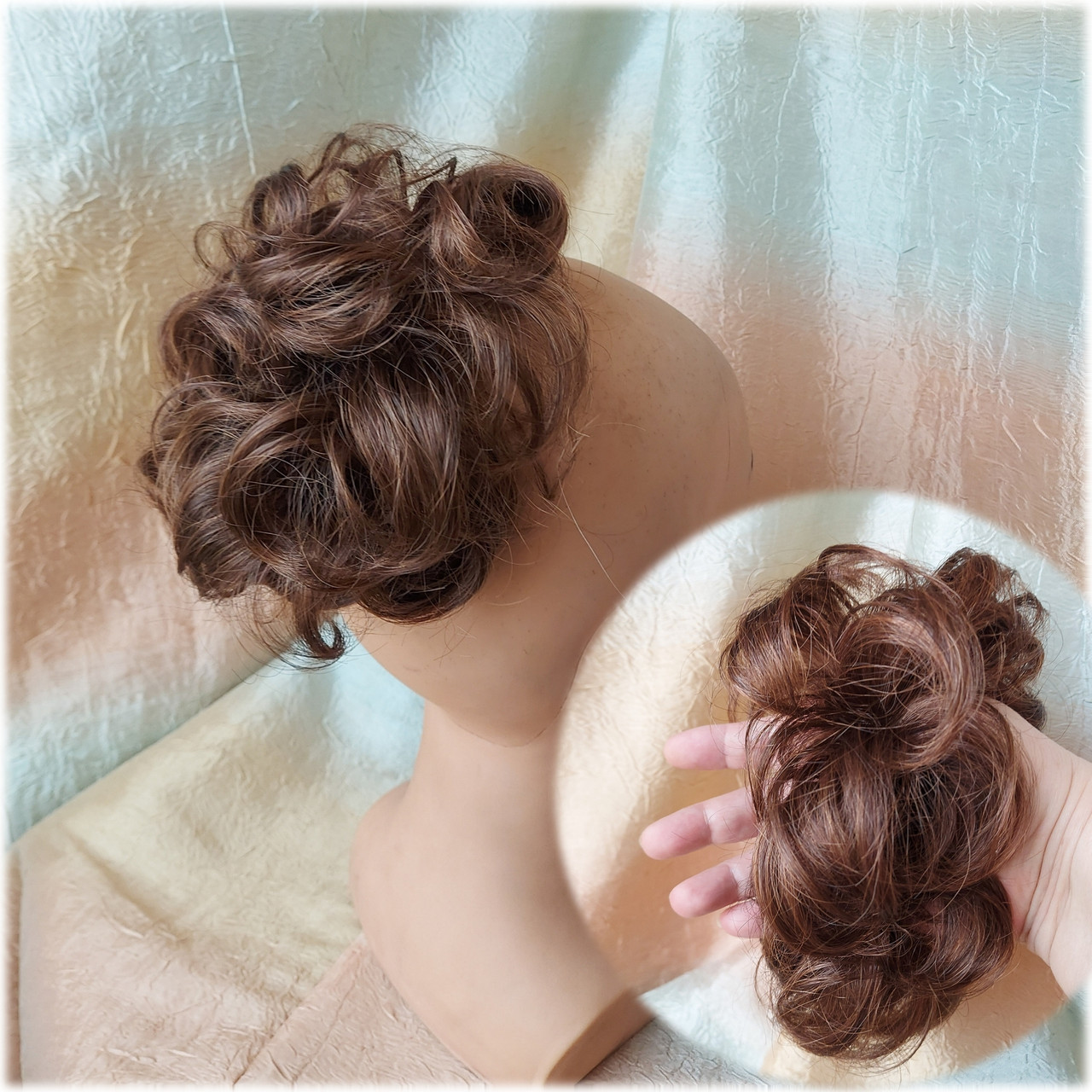 Гумка шиньон з канекалона каштаново-мідний 0215V-31, фото 1