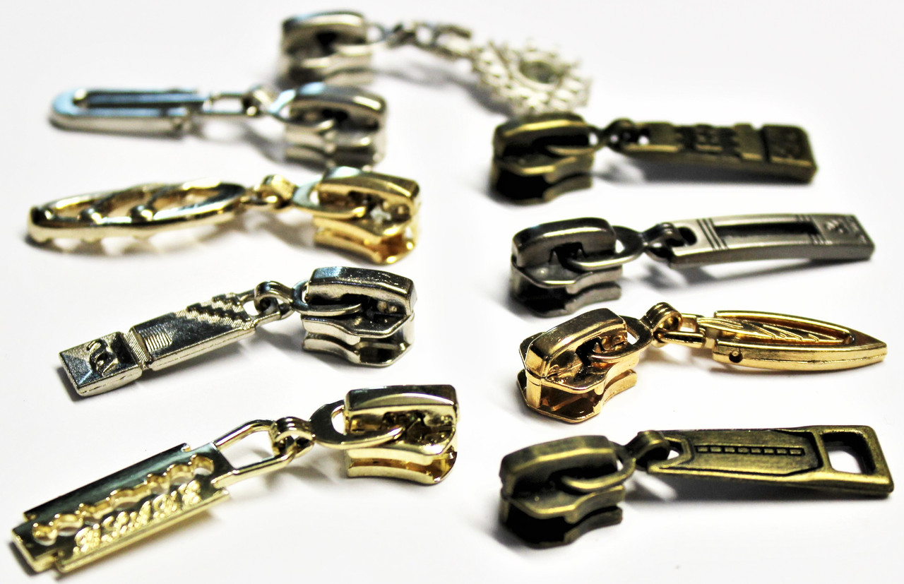 Бігунок для металличечкой блискавки №5 колір нікель, антик, золото, темн. нікель, бронза, фото 1