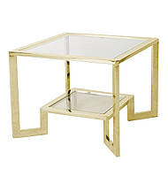Столик журнальный столик современный металлический золотой Yara 50/65/65 см