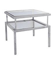 Современный небольшой столик журнальный серебро Janssen 55/55/65 см