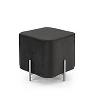 Современный куб пуф обитые металлические ножки кубика серебро / черный 42/46/46 см