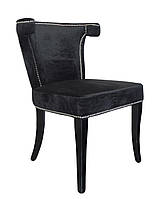 Современный мягкий стул из штыря серебряного черного велюра Earls Court 56/51/84 см