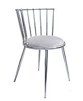 Современный мягкий стул в стиле металлической рамы Гламурная Celano серебро / серый 52/55/73 см