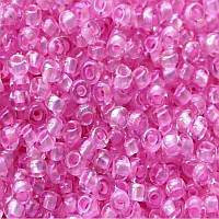 Чешский бисер Preciosa 10/0 № 58573, прозрачный с прокрасом радужный розовый, 50 грамм