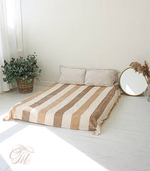 Плед Koloco Смуга кольорова із мікрофібри Wellsoft "Шарпей" (бежева)