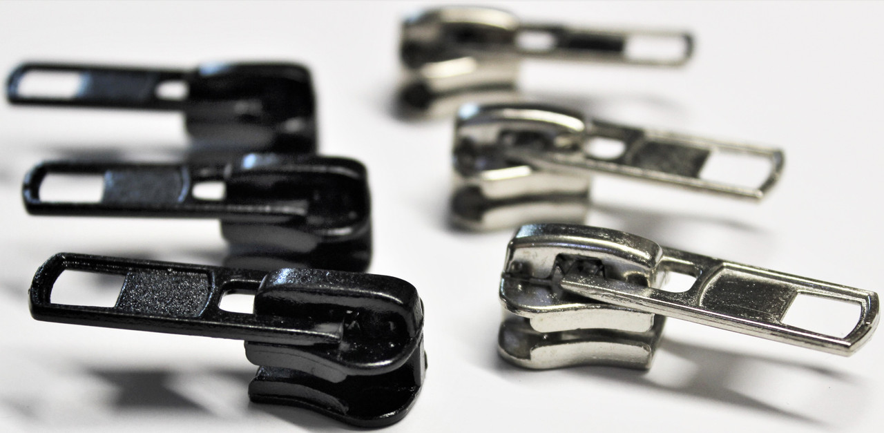 Бігунок для тракторної блискавки №10 колір св. нікель, чорний (Туреччина), фото 1