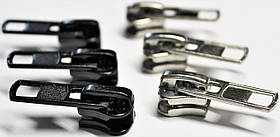 Бігунок для тракторної блискавки №10 колір св. нікель, чорний (Туреччина)