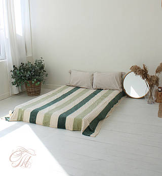 Плед Koloco Смуга кольорова із мікрофібри Wellsoft "Шарпей (салатовий-зелень)