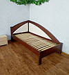 Ліжко односпальне кутове з м'яким наголов'ям із масиву дерева "Райдуга Преміум" від виробника, фото 3