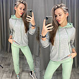 Спортивний костюм двоколірний подовжений худі з капюшоном і штанами джогерами прогулянковий (р. S, M) 52051222, фото 3
