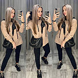 Спортивний костюм двоколірний подовжений худі з капюшоном і штанами джогерами прогулянковий (р. S, M) 52051222, фото 6