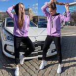 Спортивний костюм двоколірний подовжений худі з капюшоном і штанами джогерами прогулянковий (р. S, M) 52051222, фото 8