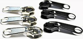 Бігунок для сумочной блискавки №10 колір св. нікель, чорний (Туреччина)