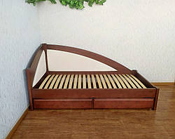 Дерев'яне односпальне ліжко-тамта з м'якою спинкою і висувними ящиками "Райдуга Преміум" від виробника, фото 2