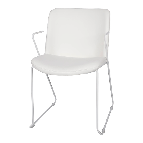 Купить Кресло Corsica (Корсика) белый кожзам, на полозьях c железными ...