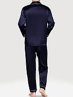 Піжама чоловіча шовкова атласна темно синя (розмір S - XXXL 42-56, фото 6