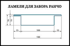 Ламель для забору Ранчо 130 мм 0,5 мм, фото 2