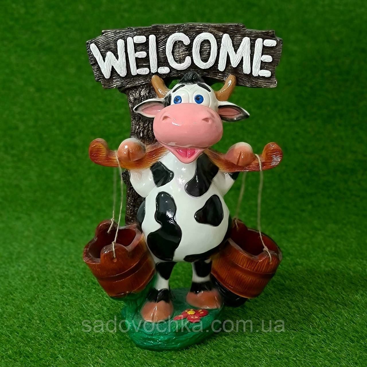 Садовая фигура "Корова Бурёнка WELCOME " 57 см. КАЧЕСТВО!!! - фото 1 - id-p1323480004