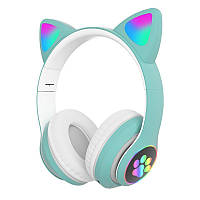 Беспроводные Bluetooth наушники Cat STN-28 гарнитура с микрофоном FM радио + AUX цвет зеленый