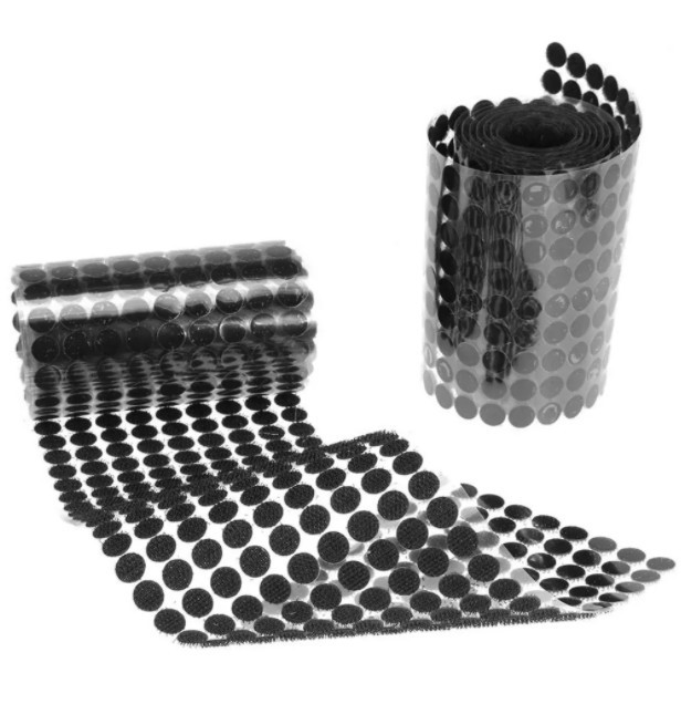 Клейова кругла липучка, ∅ 10 мм, чорна (18 шт)