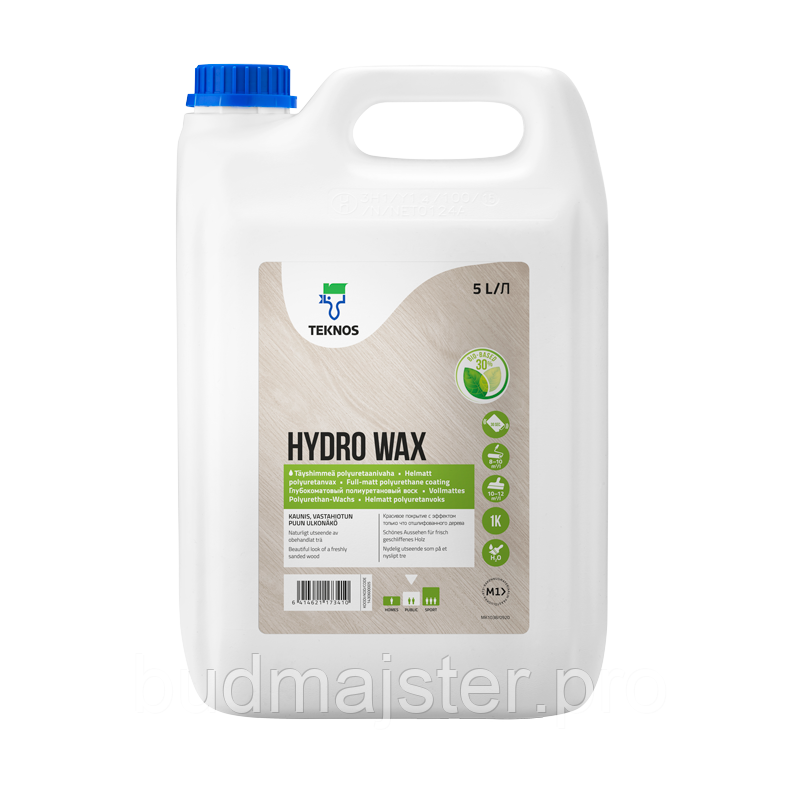 Віск Teknos HYDRO WAX для паркетних і дерев’яних підлог прозорий, 5 л.