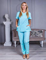 Медицинский женский костюм "Avicenna" голубого цвета