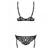 Боді еротичне чорне Obsessive Laluna crotchless teddy black L/XL, фото 5