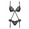 Боді еротичне чорне Obsessive Laluna crotchless teddy black L/XL, фото 6