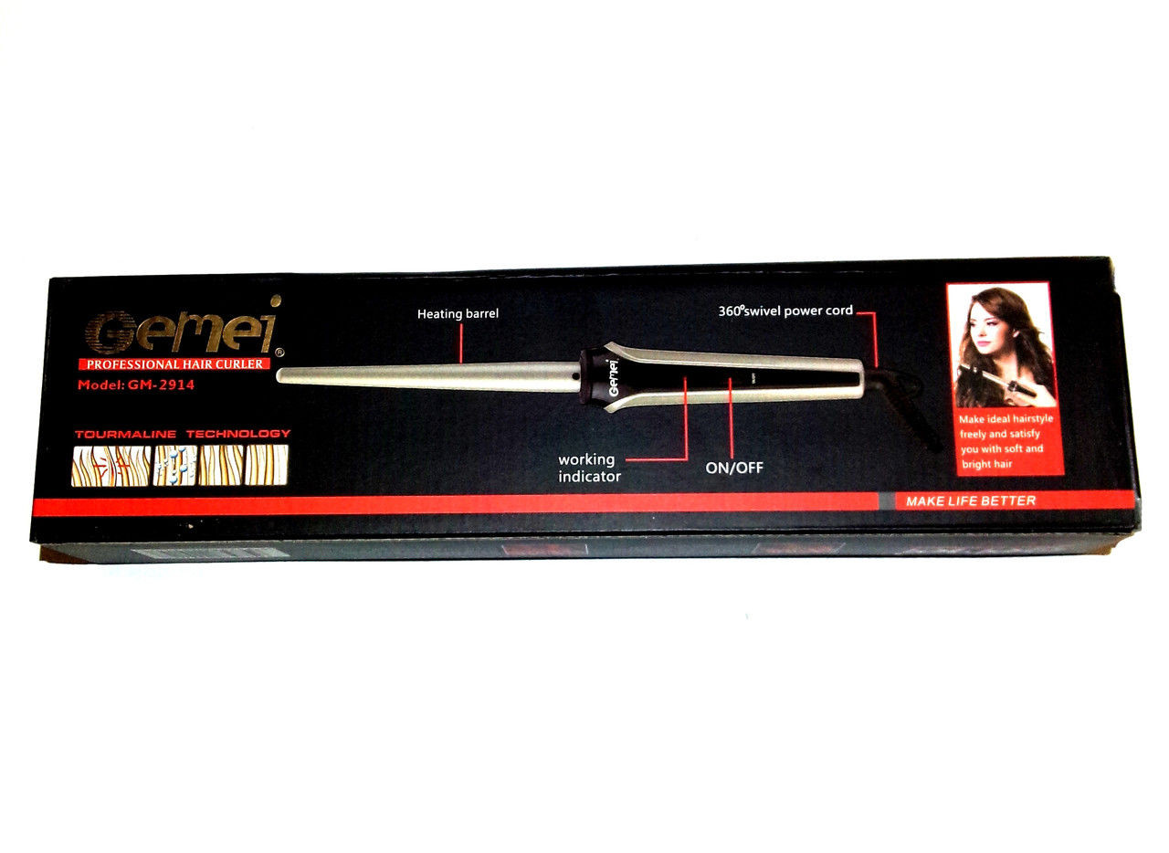 Конусна плойка для завивки локонів Gemei GM2914