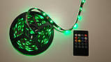 Світлодіодна стрічка RGB з пультом, USB, 5 м (5V/5050/RGB)(7373), фото 4