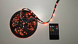 Світлодіодна стрічка RGB з пультом, USB, 5 м (5V/5050/RGB)(7373), фото 3