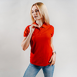 Жіноче поло червоне 65/35 Polo lady-fit Fruit of the Loom,S