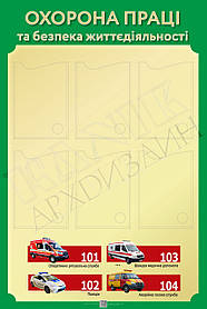 Стенд в Кабінет Інформатики "Охорона праці та безпека життєдіяльності"