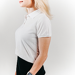 Футболка поло жіноча біла преміум Premium polo lady-fit Fruit of the Loom,L