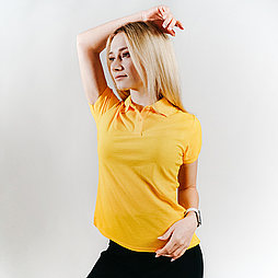 Жіноче поло жовте 65/35 Polo lady-fit Fruit of the Loom,XS