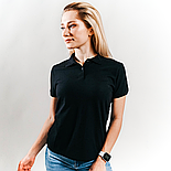 Жіноче поло чорне 65/35 Polo lady-fit Fruit of the Loom,L, фото 2