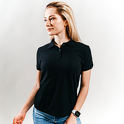 Жіноче поло чорне 65/35 Polo lady-fit Fruit of the Loom,XS