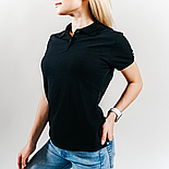 Жіноче поло чорне 65/35 Polo lady-fit Fruit of the Loom,L, фото 3