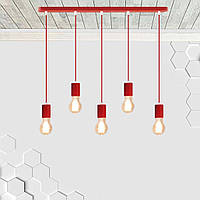 Подвесной светильник на 5-ламп CEILING-5 E27 красный, люстра
