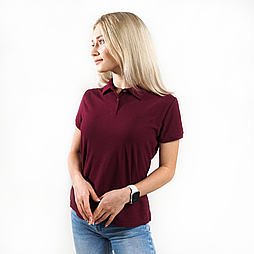 Жіноче поло бордове 65/35 Polo lady-fit Fruit of the Loom,XS