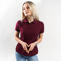 Жіноче поло бордове 65/35 Polo lady-fit Fruit of the Loom,S