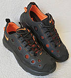 Nike кросівки шкіряні чоловічі повітропроникні із сіткою чорні з жовтогарячим, фото 3