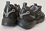 Nike кросівки шкіряні чоловічі повітропроникні із сіткою чорні із сірим, фото 9