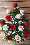 Штучні квіти - Поминальний букет "Роза, дзвіночок", 60 см, фото 2