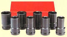 Набір головок FORCE 8081D 1" 6-гр. ударних довгих 8 пр. (24-41 мм)