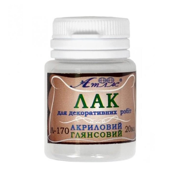 Лак акриловий Атлас глянсовий 20мл. АS-1001